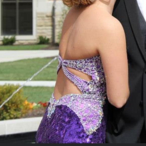 Tony Bowls Purple Prom Dress Style 113711 - Picture 4 of 12